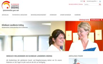 Website Klinikum Landkreis Erding