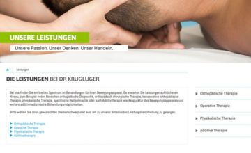 Website Dr. Krugluger Orthopädie