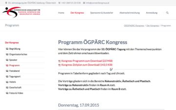 Kongress ÖGPÄRC 2015 Website